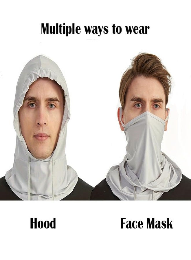 M-YOUNG UV Protective Cooling Balaclava Hood - Breathable Full Head Mask Face Cover for Men & Women Outdoor Activities (US, Alpha, One Size, Darkgray+LightGray) - Image 3